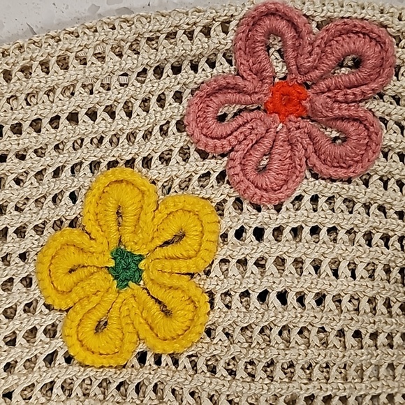 ZARA V-Kneck Knit Flowered Sweater Tank sz small - Picture 8 of 8